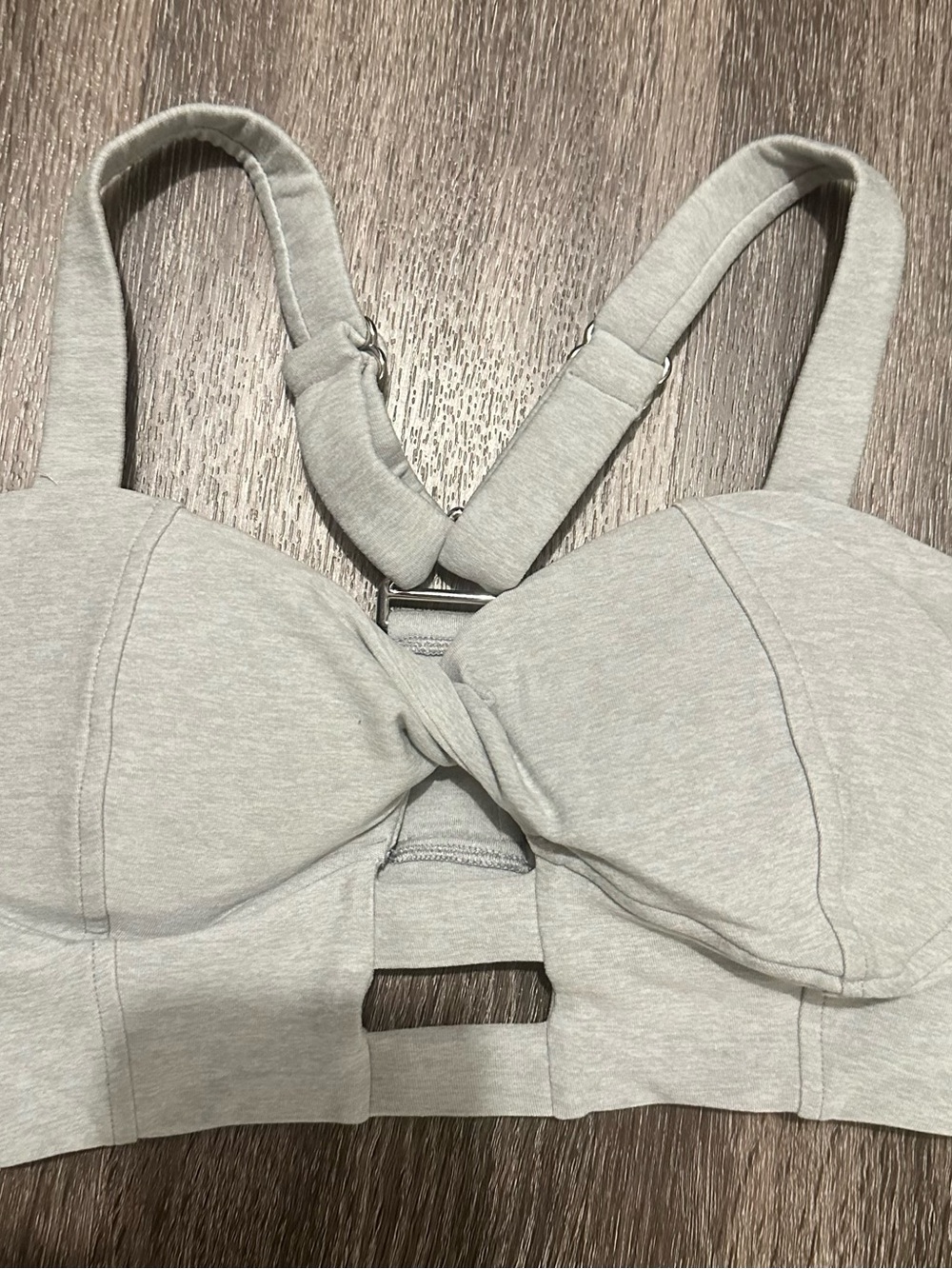 Light gray Cutout Sports Bra Bombshell Sportswear !